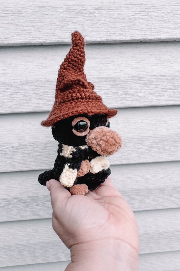 Niffler with Removable Sorting Hat and Custom Potter House Scarf